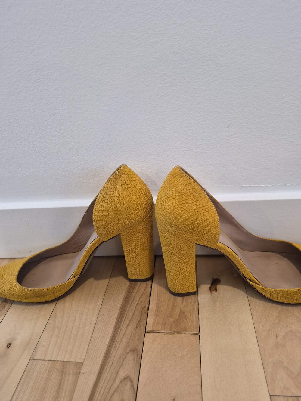 Call It Spring Yellow Pointed-Toe Block Heel Pumps - Picture 7 of 7